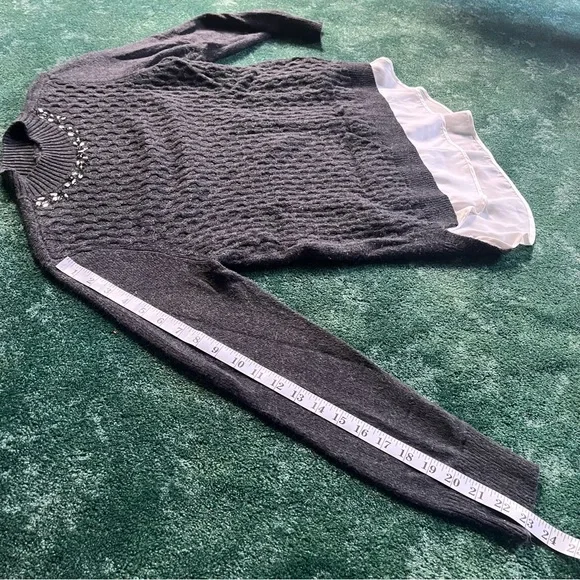 Simply Vera Crystal Neck Knit Layered Sweater, Size L - Picture 13 of 14